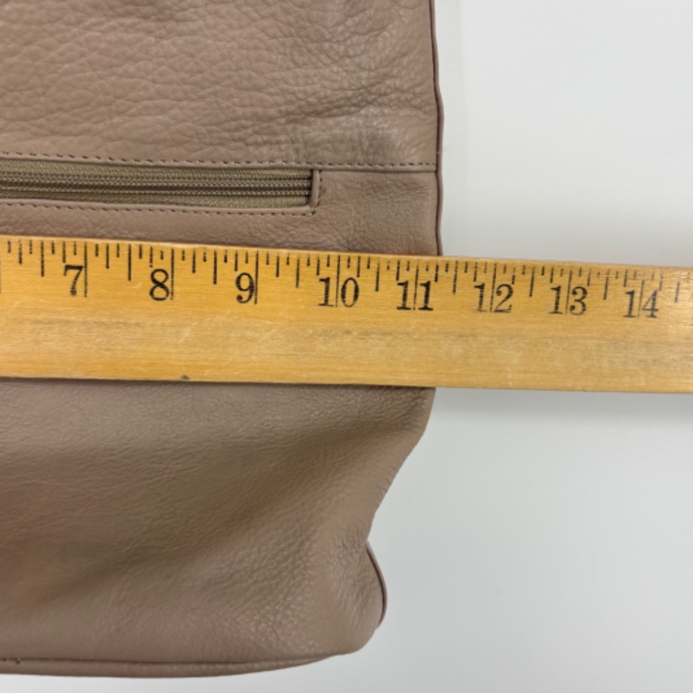 Great American Leatherworks Shoulder Crossbody Bag Taupe Leather Gold Hardware - Picture 10 of 13